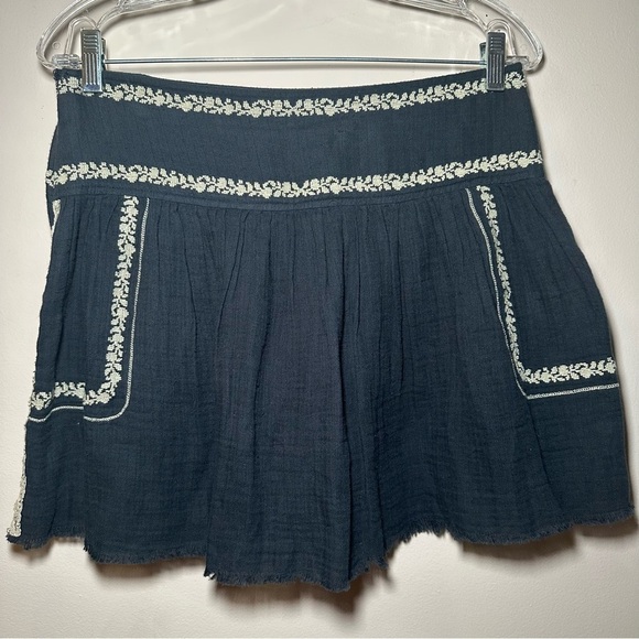 Isabel Marant Etoile Boho Embroidered Black Tribal Print Cotton Skirt Size 38 - Picture 14 of 16